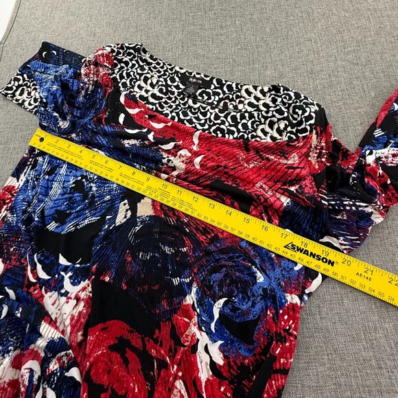 Style & Co Shift Dress Floral Red White Blue Black Large Stretchy Relaxed Fit - Picture 8 of 11